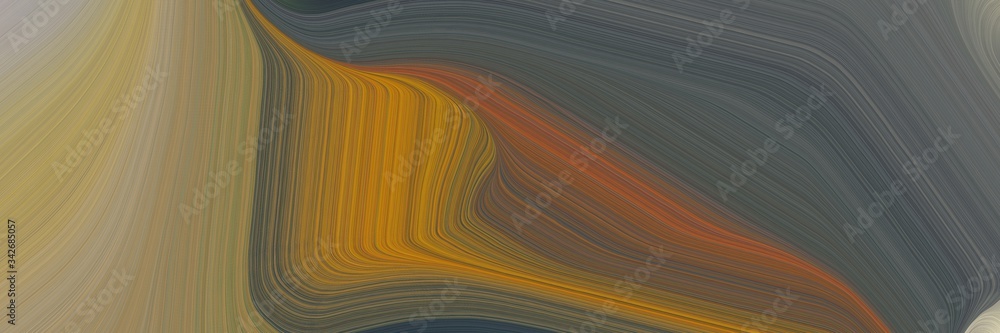 Poster abstract decorative banner with pastel brown, dim gray and peru colors. fluid curved lines with dyna