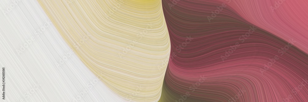 Poster abstract surreal banner design with pastel brown, light gray and indian red colors. fluid curved lin