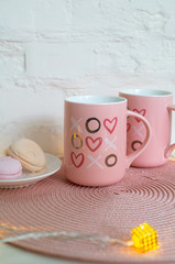 A cup of coffee on a table