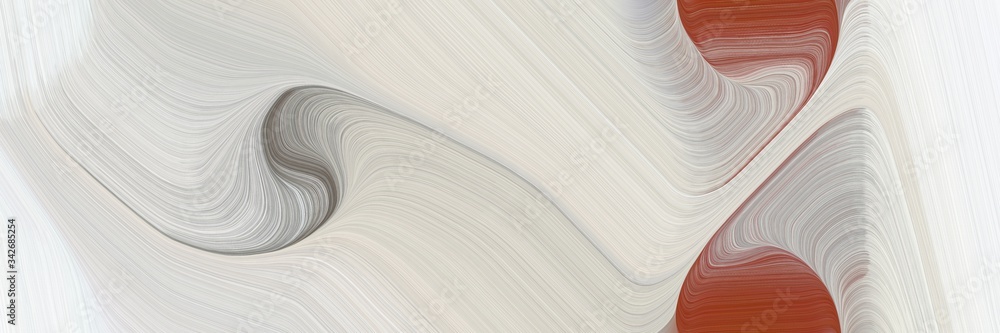 Poster abstract artistic header with light gray, sienna and rosy brown colors. fluid curved flowing waves a