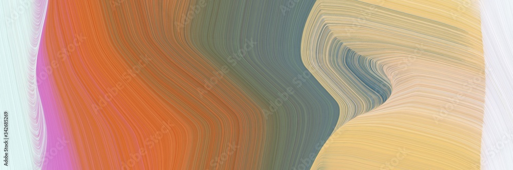 Poster abstract moving banner design with peru, pastel brown and lavender colors. fluid curved lines with d