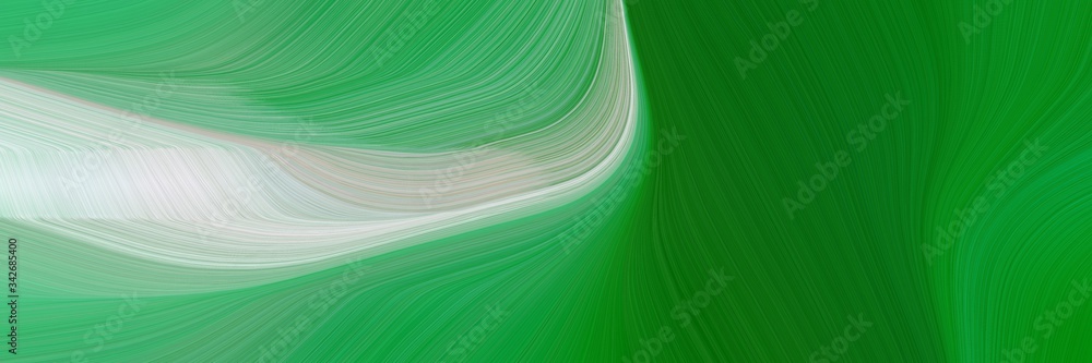 Poster abstract modern banner design with forest green, pastel gray and medium sea green colors. fluid curv