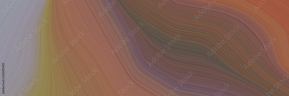 Poster abstract artistic horizontal header with pastel brown, light slate gray and old mauve colors. fluid 
