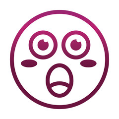 surprised funny smiley emoticon face expression gradient style icon