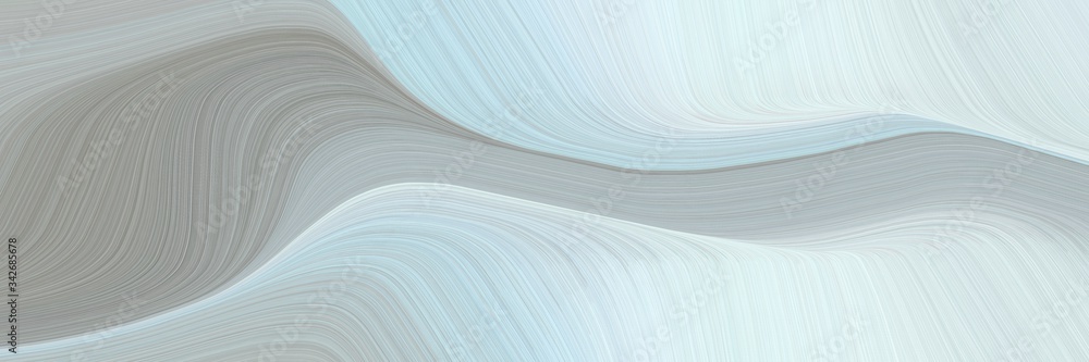 Poster abstract moving designed horizontal header with pastel blue, light gray and gray gray colors. fluid 