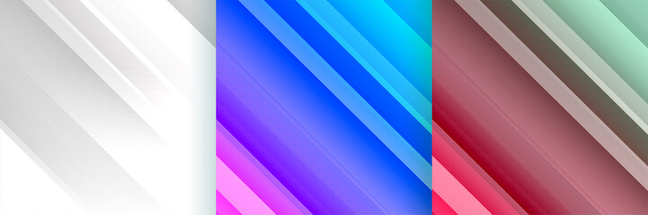 Obraz premium shiny abstract backgrounds set with diagonal lines