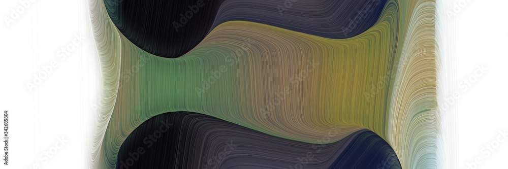 Fototapete abstract flowing designed horizontal header with dim gray, pastel brown and light gray colors. fluid curved lines with dynamic flowing waves and curves for poster or canvas