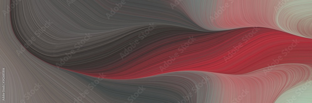 Poster abstract modern banner with old mauve, indian red and gray gray colors. fluid curved lines with dyna