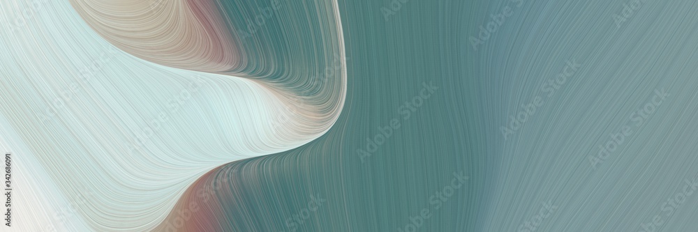Aufkleber abstract flowing designed horizontal header with slate gray, light gray and pastel blue colors. flui