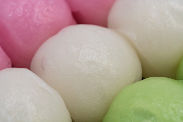 写真素材: 3色団子のクローズアップ