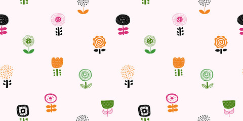 Floral background. Seamless pattern.Vector. 花のパターン