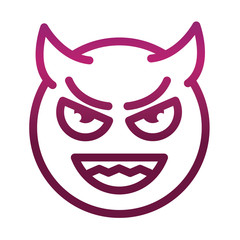 imp funny smiley emoticon face expression gradient style icon