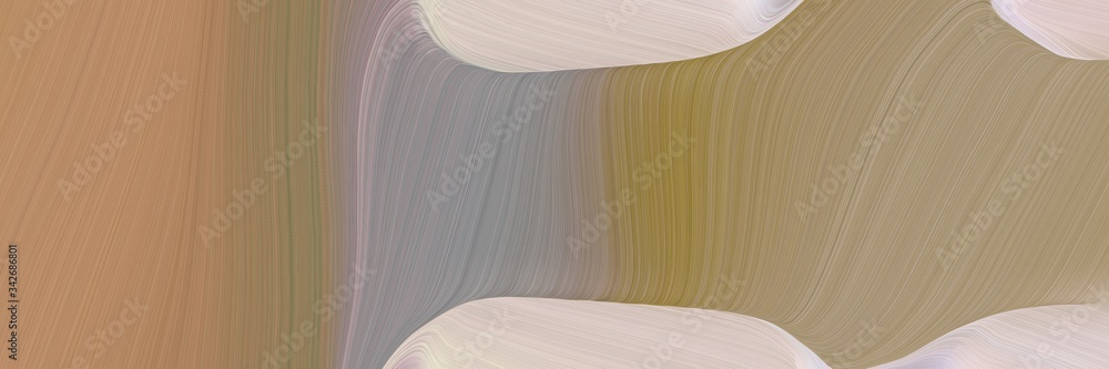 Poster abstract flowing designed horizontal header with rosy brown, gray gray and pastel gray colors. fluid