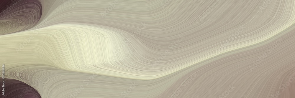 Poster abstract moving horizontal header with ash gray, dark gray and old mauve colors. fluid curved lines with dynamic flowing waves and curves for poster or canvas