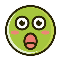 surprised funny smiley emoticon face expression line and fill icon