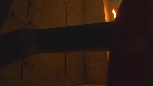 Medieval times, ancient siege, closeup of hitting city's gate with battering ram