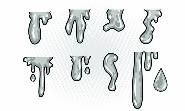 Vector illustration isolated Set of Water drops