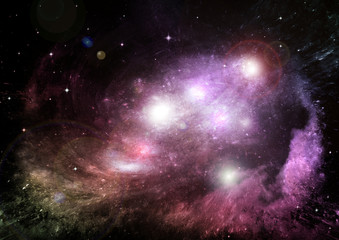 galaxy in a free space. 3D rendering