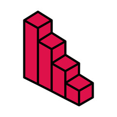Obraz premium statistics bars line and fill style icon
