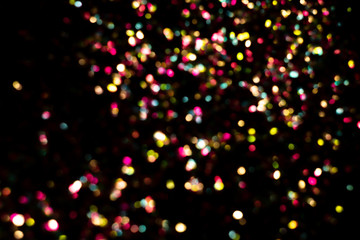 Fototapeta na wymiar Golden pink glitter christmas shiny abstract background overlay