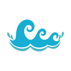 Naklejka premium water waves ocean flat style icon