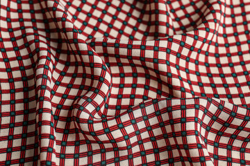 Texture of beautiful fabric with stylish pattern as background, closeup