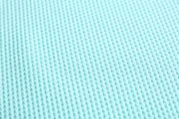 Textured light blue fabric as background, closeup