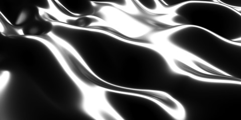 Metallic abstract wavy liquid background