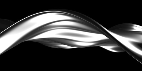 Metallic abstract wavy liquid background