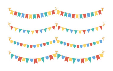 Bunting. Garlands of paper flags.