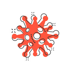 Disease bacteria icon in comic style. Allergy cartoon vector illustration on white isolated background. Microbe virus splash effect business concept.