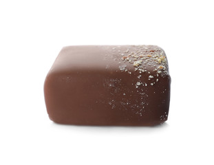 Delicious milk chocolate candy isolated on white