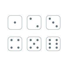 Set of game cubes on white background, dice simple icons