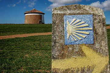 images of the Way of Saint James with pigeon house in sunny day