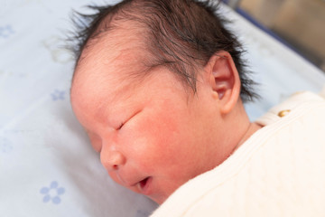 The Sleeping New Born Baby in The Hospital