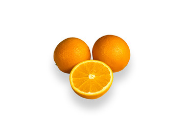 Fresh orange fruit isolated on white background