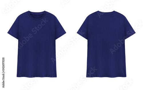 Navy Blue T Shirt Front And Back On White Background Wall Mural Wallpaper Murals Sirada Navy Blue T Shirt Front And Back On White Background Wall Mural Wallpaper Murals Sirada