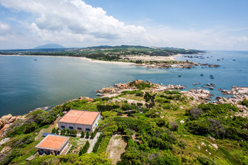 Fototapeta na wymiar Ke Ga lighthouse, la gi, binh thuan, Vietnam. Aerial view