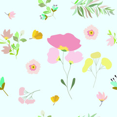 Obraz premium flower seamless pattern spring paste color textile