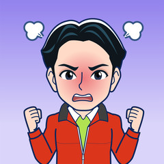 赤い上着を着た男性