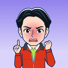 赤い上着を着た男性