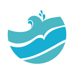 ocean water flat style icon