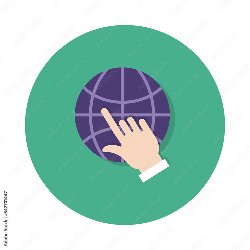 Poster sphere planet block and flat style