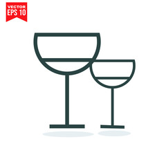 glass drinnking coctail Icon template black color editable. Umbrella Icon symbol Flat vector illustration for graphic and web design.