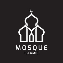 Mosque logo design template. vector illustration. Islamic icon symbol