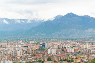 Obraz premium Panoramic view of Shkoder city, Albania. Exploring, traveling concept