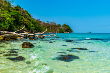 Coconut Beach, Koh Rong, Cambodia- Feb, 2020 : a beautiful sunny day on the beach at the Coconut Beach, Koh Rong, Cambodia