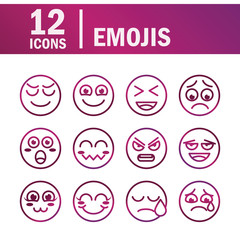 emoticon funny smiley faces expression icons set