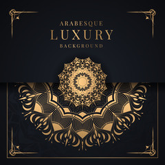 Luxury mandala background with golden arabesque pattern islamic east style Vector