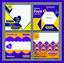Social media banner background in colorful discount sale design food promotion